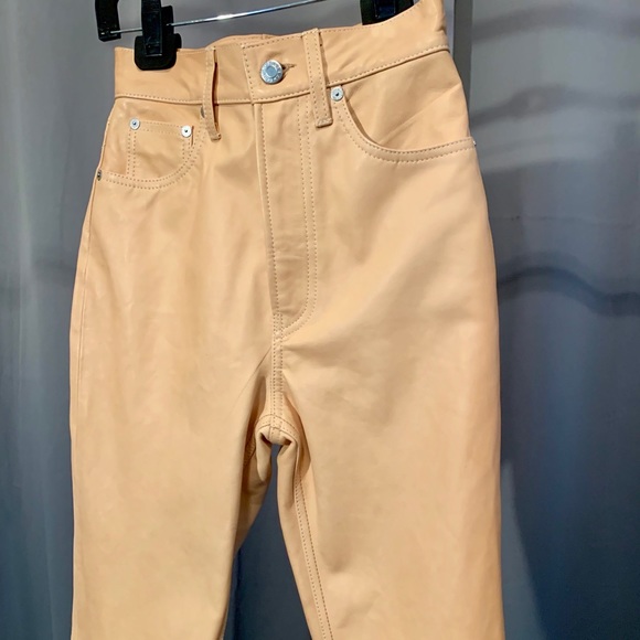 NWT Helmut Lang Leather Pants Femme Hi Bootcut / Straight Leg - Picture 10 of 12